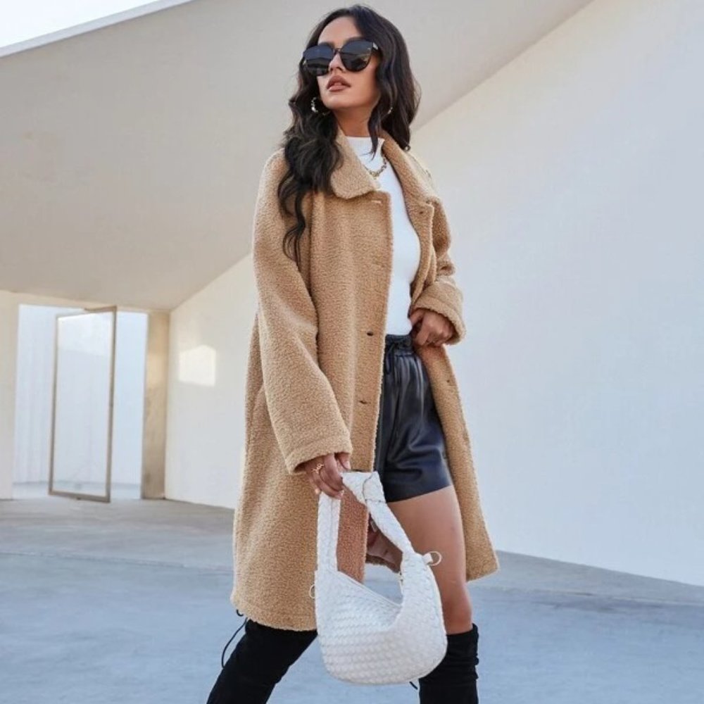 SHEIN Tan Teddy Jacket